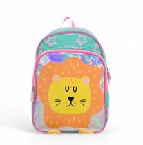 Mochila escolar costa creche maternal infantil animais bichinhos pet zoo leaozinho hipopotamo zebra