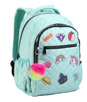 Mochila Escolar Costas Unicornio Feel Good Vibes Verde