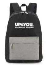 Mochila Escolar Costas UP4YOU Preta e Cinza