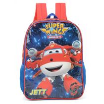 Mochila Escolar De Alças Avião Super Wings Infantil Jett Vermelho