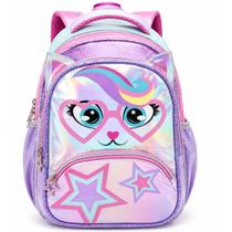 Mochila Escolar De Alças Gatinha Holográfica Meninas Denlex Mochila Escolar De Alças Gatinha Holográfica Meninas Denlex