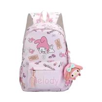 Mochila Escolar De Animação Cute Hello Kitty Kuromi Cinnamoroll Para Meninas, Conjunto De Mochila