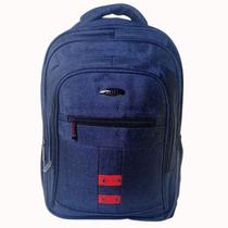 MOCHILA ESCOLAR DE COSTA COM 4 BOLSOS REFORÇADA Cor:Azul