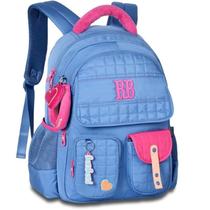 Mochila Escolar de Costa Feminina RB Rebecca Bonbon Alça Chaveiro Pelúcia Bolso Artiulado Clio
