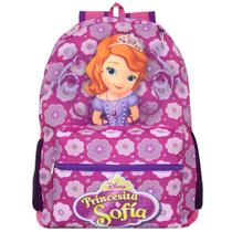 Mochila Escolar de Costa Infantil Princesa Sofia Roxa Aula