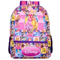 Mochila Escolar de Costa Infantil Princesas Disney Rosa Aula
