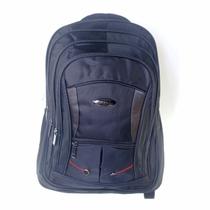 Mochila escolar de costa preta com 5 bolsos reforçada 19 pol