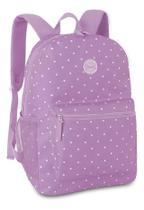Mochila Escolar De Costas Clio Roxa Com Bolinha Mala Faculdade