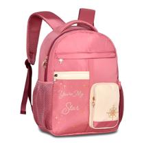 Mochila Escolar de Costas Fadas Glitter Juvenil Passeio - ROSA Mochila Escolar de Costas Fadas Glitter Juvenil Passeio - ROSA