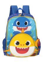 Mochila Escolar De Costas Infantil Baby Sharks ul Escuro