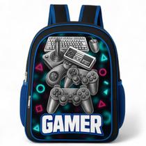 Mochila Escolar de Costas infantil Juvenil Masculina Menino - Gamer