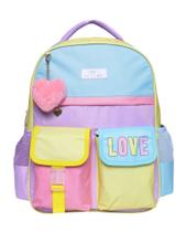 Mochila Escolar de Costas Infantil Love Colorida 16" (40 cm) Yins Kids Ys42183