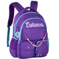 Mochila Escolar de Costas Luluca Miçangas Juvenil LU24611 Roxo Mochila Escolar de Costas Luluca Miçangas Juvenil LU24611 Roxo