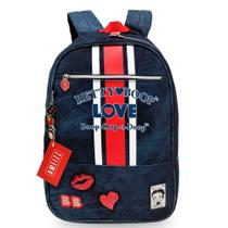 Mochila Escolar de Costas Oficial Betty Boop Jeans Feminina Fashion Clio Mochila Escolar de Costas Oficial Betty Boop Jeans Feminina Fashion Clio