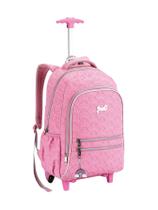 Mochila Escolar de Rodas e Costas 2em1 Arco JT1268 - Rosa Mochila Escolar de Rodas e Costas 2em1 Arco JT1268 - Rosa