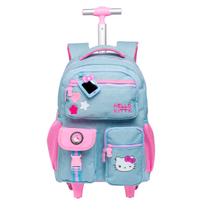 Mochila Escolar de Rodas Hello Kitty Jeans Juvenil Meninas Mochila Escolar de Rodas Hello Kitty Jeans Juvenil Meninas