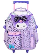 Mochila Escolar de Rodas Kuromi Hello Kitty Luxo Plush