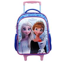 Mochila Escolar de Rodas Média Frozen Anna e Elsa 11470