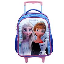 Mochila Escolar de Rodas Média Frozen e Elsa Original Disney