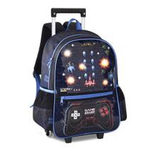 Mochila Escolar de Rodinha Game Start com Luzes Clio