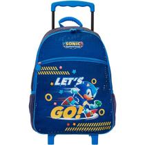 Mochila Escolar De Rodinha Infantil Sonic Let's Go Original Pacific