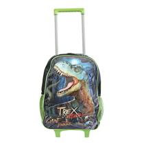 Mochila Escolar de Rodinha Média Dinossauro T-Rex