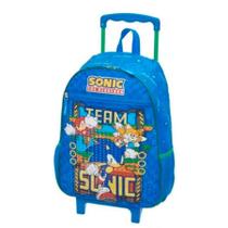 Mochila escolar de rodinha pacific sonic the hedgehog