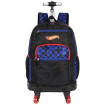 Mochila Escolar de Rodinhas 360 HOT Wheels Preto Luxcel Mochila Escolar de Rodinhas 360 HOT Wheels Preto Luxcel