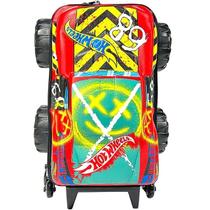 Mochila Escolar de Rodinhas 3D HOT Wheels Monster TRUCK Demo DERBY Maxtoy