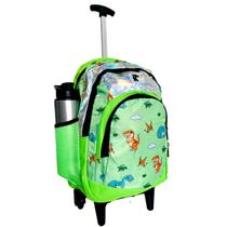 Mochila Escolar De Rodinhas Dinossauro Premium Menino