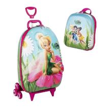 Mochila Escolar de Rodinhas Fada Sininho 3D Maxtoy Mochila Escolar de Rodinhas Fada Sininho 3D Maxtoy