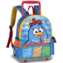 Mochila Escolar de Rodinhas Galinha Pintadinha Personalizavel Infantil