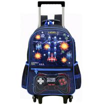 Mochila Escolar De Rodinhas Gamer Led Infantil Meninos Clio