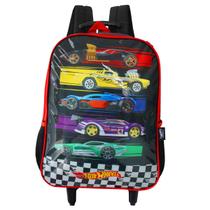 Mochila Escolar De Rodinhas Hotwheels Luxcel Esportiva