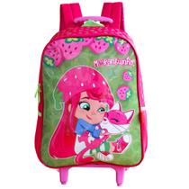 Mochila Escolar De Rodinhas Infantil Juvenil Da Moranguinho