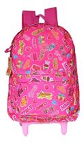 Mochila Escolar De Rodinhas Juvenil Crush Meninas Instagram Rosa