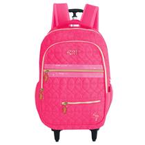 Mochila Escolar De Rodinhas Matelassê Michelle Hobbs Juvenil