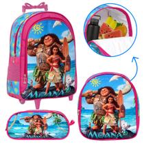 Mochila Escolar de Rodinhas Moana Grande Passeio Creche Aula