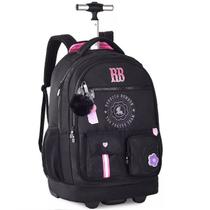Mochila Escolar de Rodinhas Rebecca Bonbon Oficial RB24544 Preto