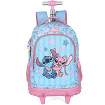 Mochila Escolar de Rodinhas STITCH Disney Azul e Rosa Luxcel Mochila Escolar de Rodinhas STITCH Disney Azul e Rosa Luxcel