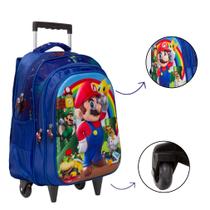 Mochila Escolar De Rodinhas Super Mario 3D Passeio Creche Mochila Escolar De Rodinhas Super Mario 3D Passeio Creche