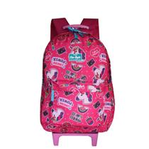 Mochila Escolar De Rodinhas Unicórnio Feminina Meninas Rosa