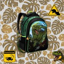 Mochila Escolar Denlex Infantil Dinossauro Verde