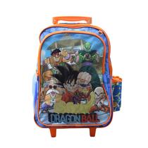 Mochila escolar dragon ball reforçada azul com rodinhas