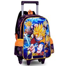 Mochila Escolar Dragon Ball Z Rodinha 2 em 1 Alças Tam G