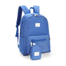 Mochila Escolar em Nylon Com Mini Bag e Bolso Externo UP4YOU
