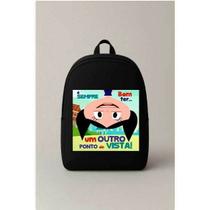 Mochila Escolar Estampada Frase Outro Ponto de Vista Bolsa Ideal Para Passeios e Viagens Infantil Lu