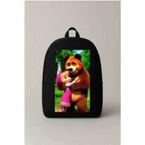 Mochila Escolar Estampada Marsha e o Urso Fofinho Bolsa Ideal Para Passeios e Viagens Infantil Mochila Escolar Estampada Marsha e o Urso Fofinho Bolsa Ideal Para Passeios e Viagens Infantil