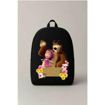 Mochila Escolar Estampada Marsha e o Urso Fofinho Bolsa Ideal Para Passeios e Viagens Infantil Mochila Escolar Estampada Marsha e o Urso Fofinho Bolsa Ideal Para Passeios e Viagens Infantil