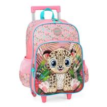 Mochila Escolar Estampada Onça Oncinha Up4you Rodinhas Mochila Escolar Estampada Onça Oncinha Up4you Rodinhas